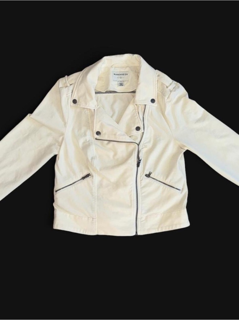 Marrakech Cream Cotton Moto Jacket